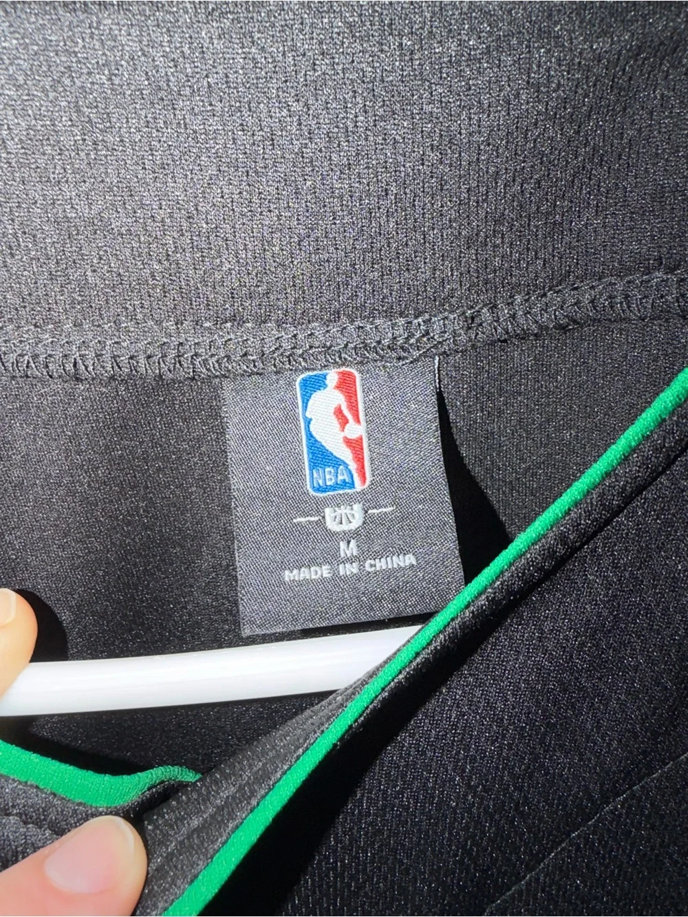 NBA Celtics MLB Style Button Up Black Jersey with Green Trim - Picture 2 of 4